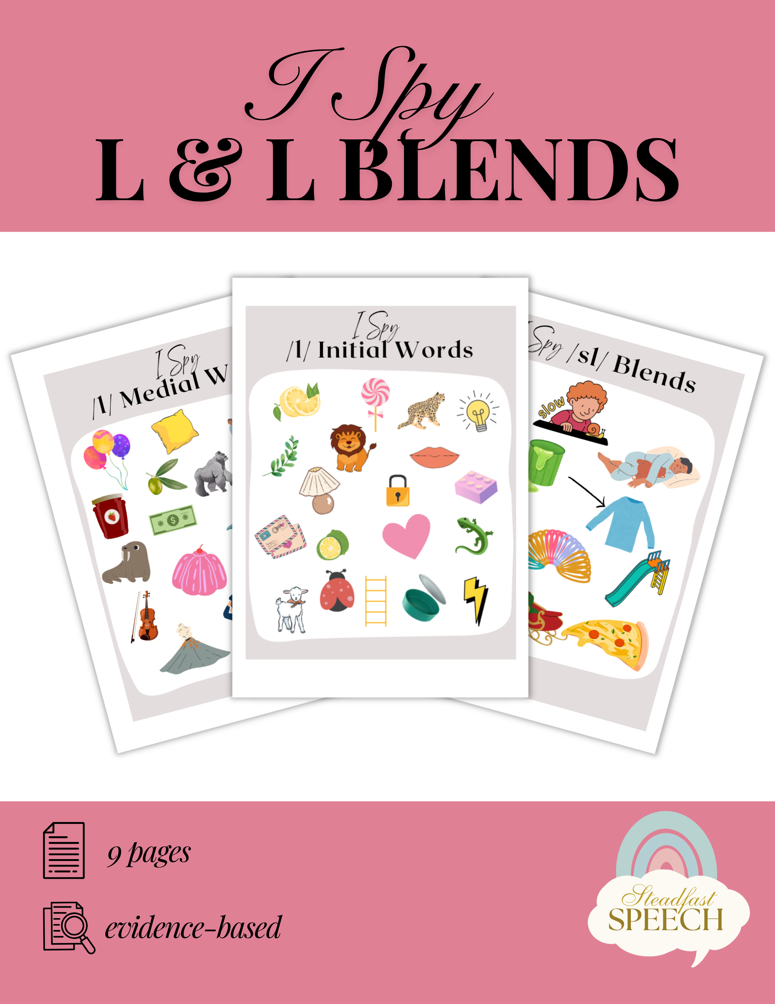 I Spy L All Positions and L Blends - No Prep Articulation Activity